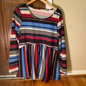 Adorable striped peplum blouse